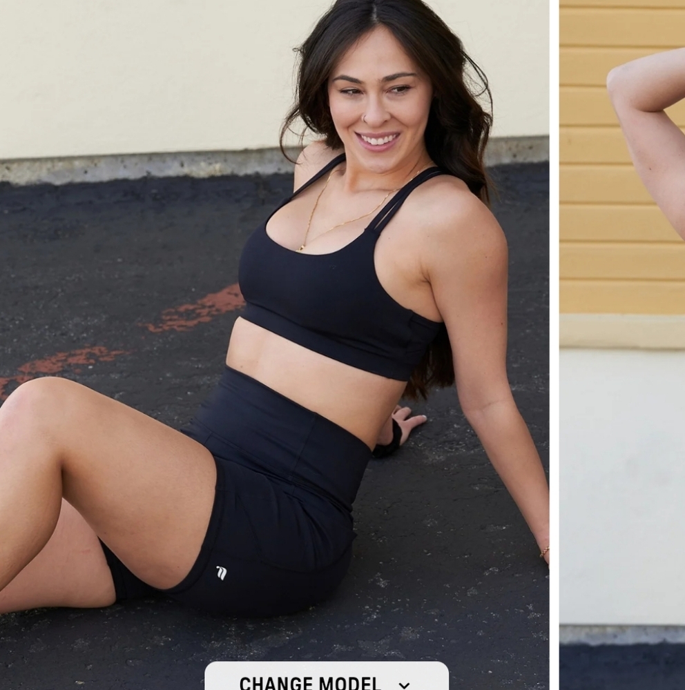 Fabletics Black Low Impact Sports Bra New